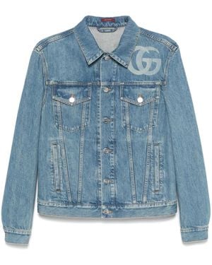 Gucci Mid Wash Denim Trucker Jacket - Blue