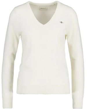 GANT Pullover Mit V-Ausschnitt - Weiß