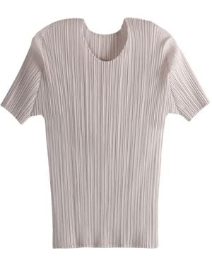 Pleats Please Issey Miyake New Colourful Basics 4 Pleated Top - Grey
