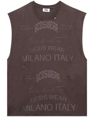 Gcds Sleeveless Vest - Brown