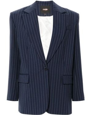 Maje Single-breasted Pinstripe Blazer - Blue