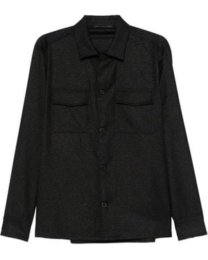 Low Brand Long-Sleeved Shirt Jacket - Black
