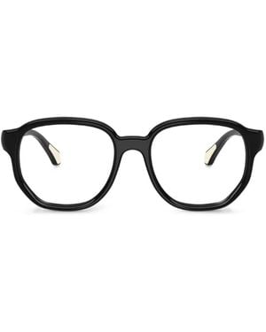 Moncler Lunettes De Vue À Monture Ronde Brillante - Black