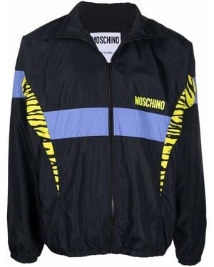 Moschino Panelled Zebra Windbreaker - Blue
