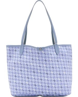 Sam Edelman Medium Harper Monogram Canvas Tote Bag - Blue