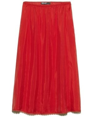 Bimba Y Lola Washed Silk Skirt - Red