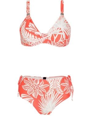 Lygia & Nanny Marcela Tropical-Print Tie-Side Bikini - Red