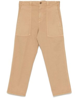 Aspesi Gabardine Cropped Trousers - Natural