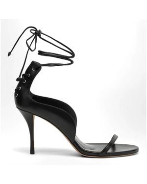 Jude Issa Lace-Up Sandals - Black