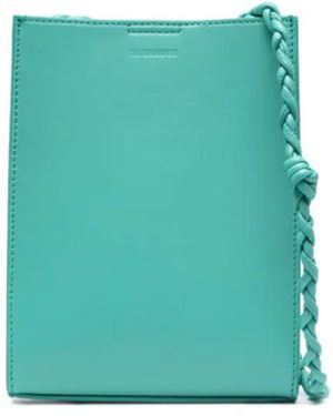 Jil Sander Braided-Strap Leather Shoulder Bag - Green