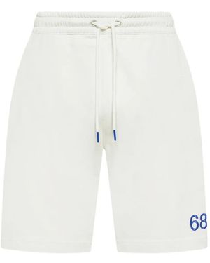 Sun 68 Drawstring Embroidered Shorts - White