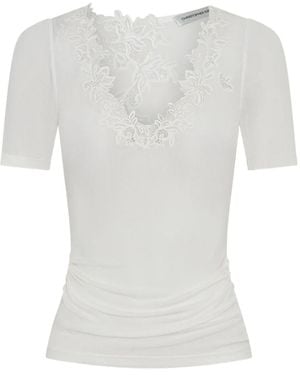 Christopher Esber T-Shirt Con Bordo - Bianco
