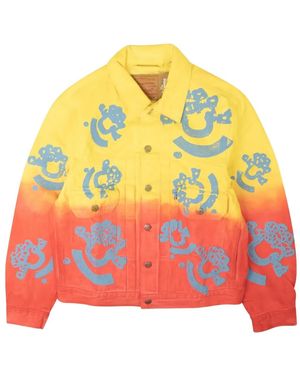 DENIM TEARS Gradient-print Denim Jacket - Yellow