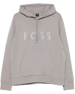 BOSS Soody Logo-Print Hoodie - Grey