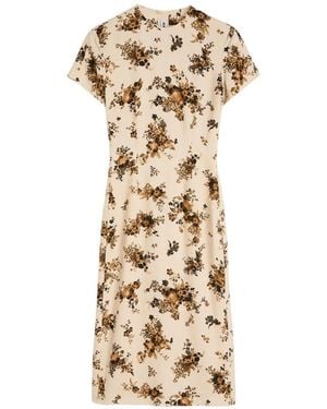 Jil Sander Floral-Print Midi Dress - Metallic