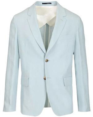 Paul Smith Single-Breasted Linen Blazer - Blue