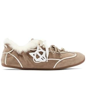 Naked Wolfe Soul Shearling-Trim Trainers - White