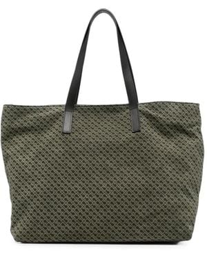 Gherardini Monogram-Print Leather Shoulder Bag - Green