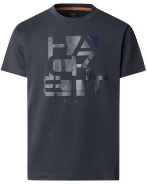 Hackett Logo-Print Crew-Neck T-Shirt - Blue