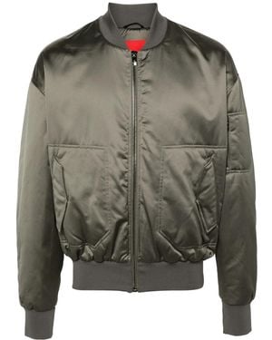 Ferrari Bomberjacke mit Besatzstreifen - Grau