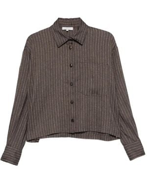 Antonelli Stripe-Pattern Shirt - Brown