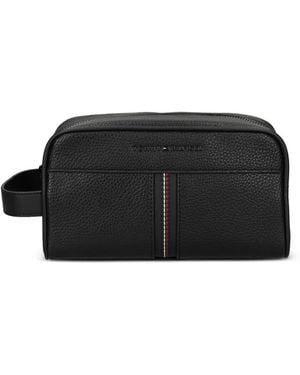 Tommy Hilfiger ストライプ トラベルポーチ - ブラック