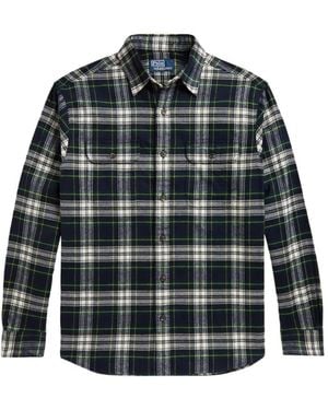 Polo Ralph Lauren Classic-Fit Plaid Flannel Workshirt - Blue