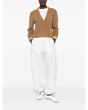SOLOTRE Marl-Knit Layered-Effect Sweater - White