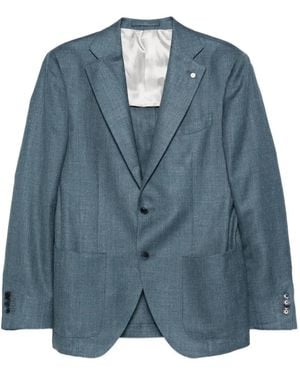 Luigi Bianchi Buttoned Single-Breasted Blazer - Blue