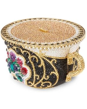 Judith Leiber Teacup Royal Crystal-Embellished Clutch Bag - White