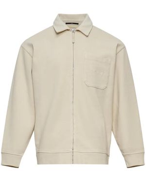 C.P. Company 10/2 Zip-Up Collared Sweatshirt - White