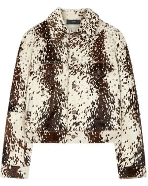 Amiri Cowhide Embellished Trucker Jacket - White
