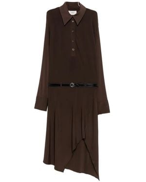 Coperni Shirt Midi Dress - Brown