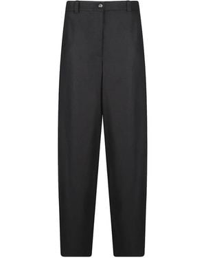 Pinko Logo-Patch Wide-Leg Pants - Black