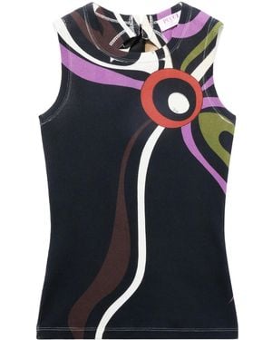 Emilio Pucci Tanktop Mit Marmo-Print - Blau