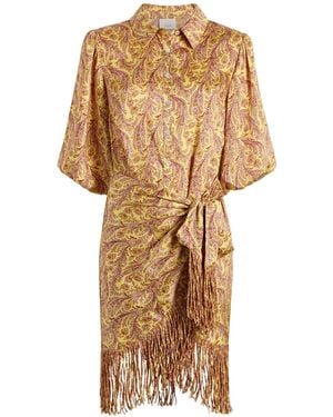 Cinq À Sept Kember Paisley-Print Fringe Dress - Natural