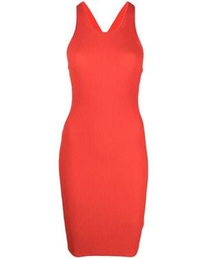Iceberg Cut-Out Ribbed-Knit Dress - Red
