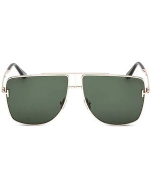 Tom Ford Geometric-Frame Sunglasses - Green
