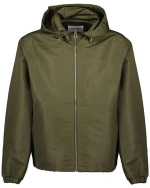 Givenchy Logo-embroidered Hooded Windbreaker - グリーン