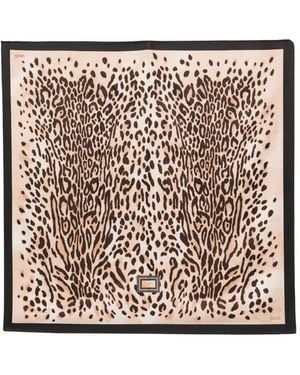 Liu Jo Leopard-Print Square Scarf - Metallic