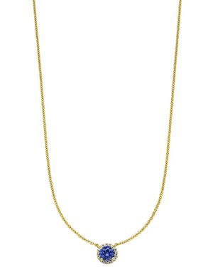 VEYNOU Collar Ava En Oro Amarillo De 14 Ct Con Zafiro - Metálico