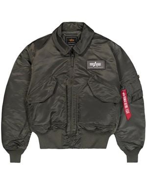 Alpha Industries Cwu 45 Embroidered Bomber Jacket - Grey