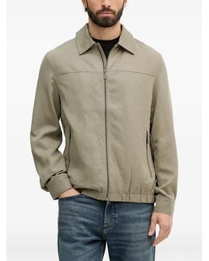 Guess Zip-Up Collared Jacket - Natural