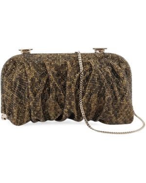 Benedetta Bruzziches Venus Crystal-Embellished Ruched Cross Bosy Bag - Brown