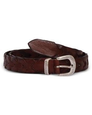 Alberto Luti Braided Leather Belt - Brown