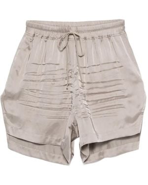 Rick Owens Pleated Drawstring Shorts - Gray