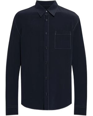 Giorgio Armani Zijden Overhemd - Blauw