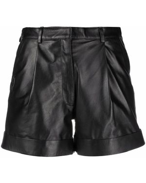 Manokhi Jett High-Waisted Leather Shorts - Black