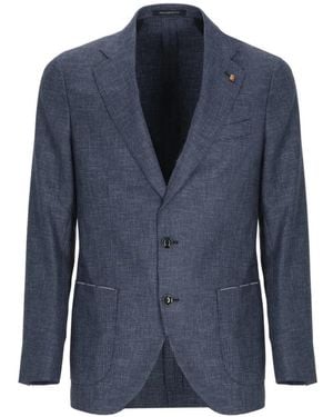 Latorre Houndstooth Wool Blazer - Blue