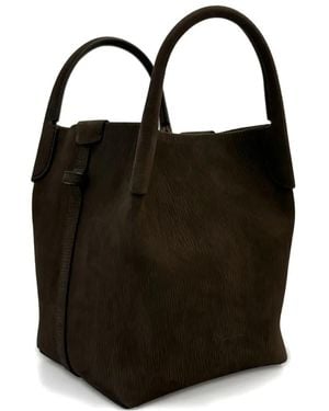 Loro Piana Small Bale Leather Tote Bag - Black